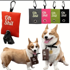 Dog "Oh Shit" - Poop Carry Pouch with a Roll of Bags.